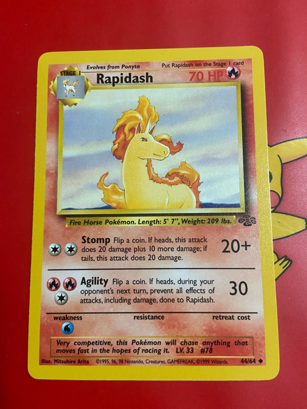 Rapidash 44/64 Jungle Uncommon Unlimited Pokemon Trading Card